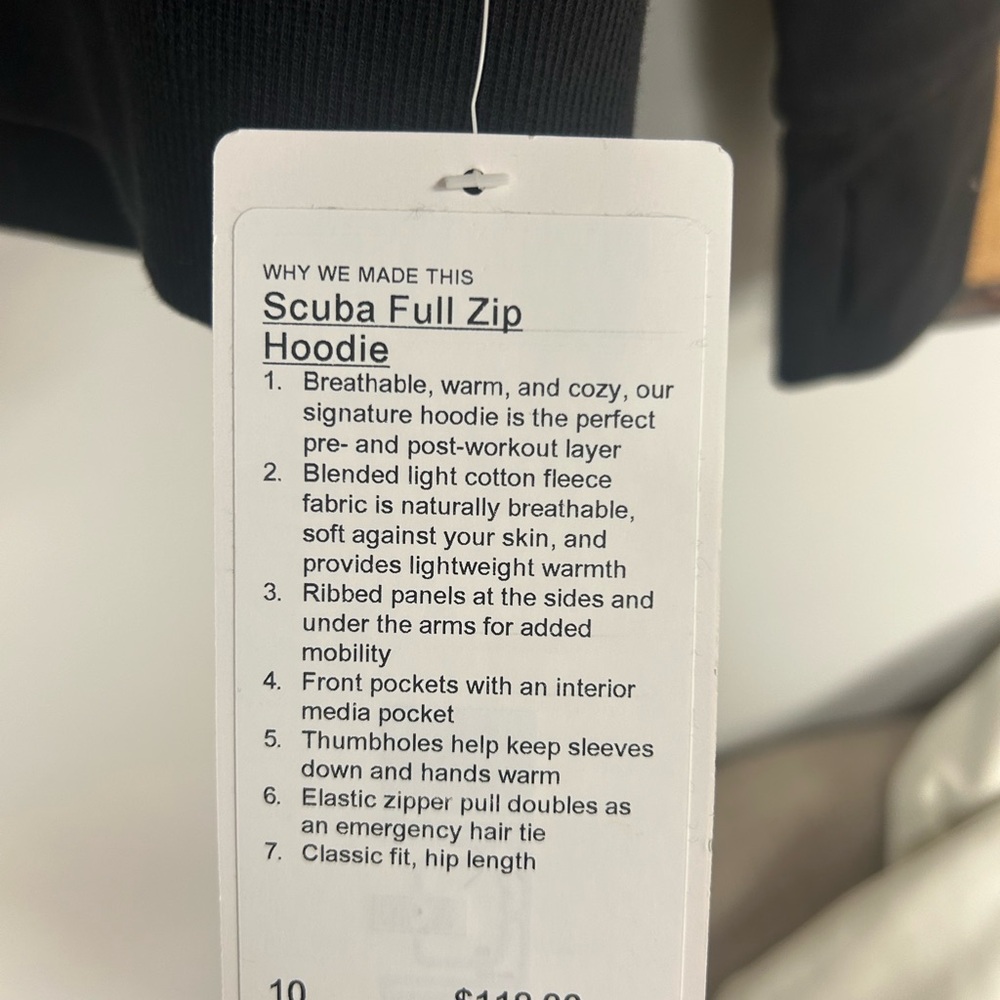 Lululemon Black Scuba Full Zip Hoodie - Picture 3 of 4